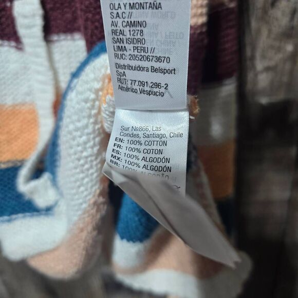 Roxy Hang With Me Multicolor Stripe Knit Hoodie Sweater - Picture 6 of 6